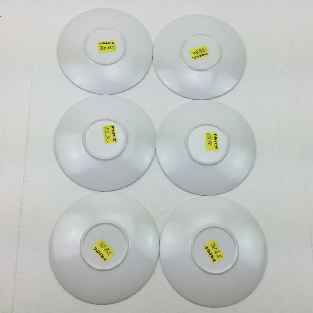 Vintage White Melamine Saucer Plates Lot 6  Melmac RV Camper Camping